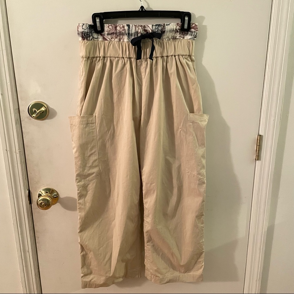 SUNO wide leg cropped pants - paper bag waist